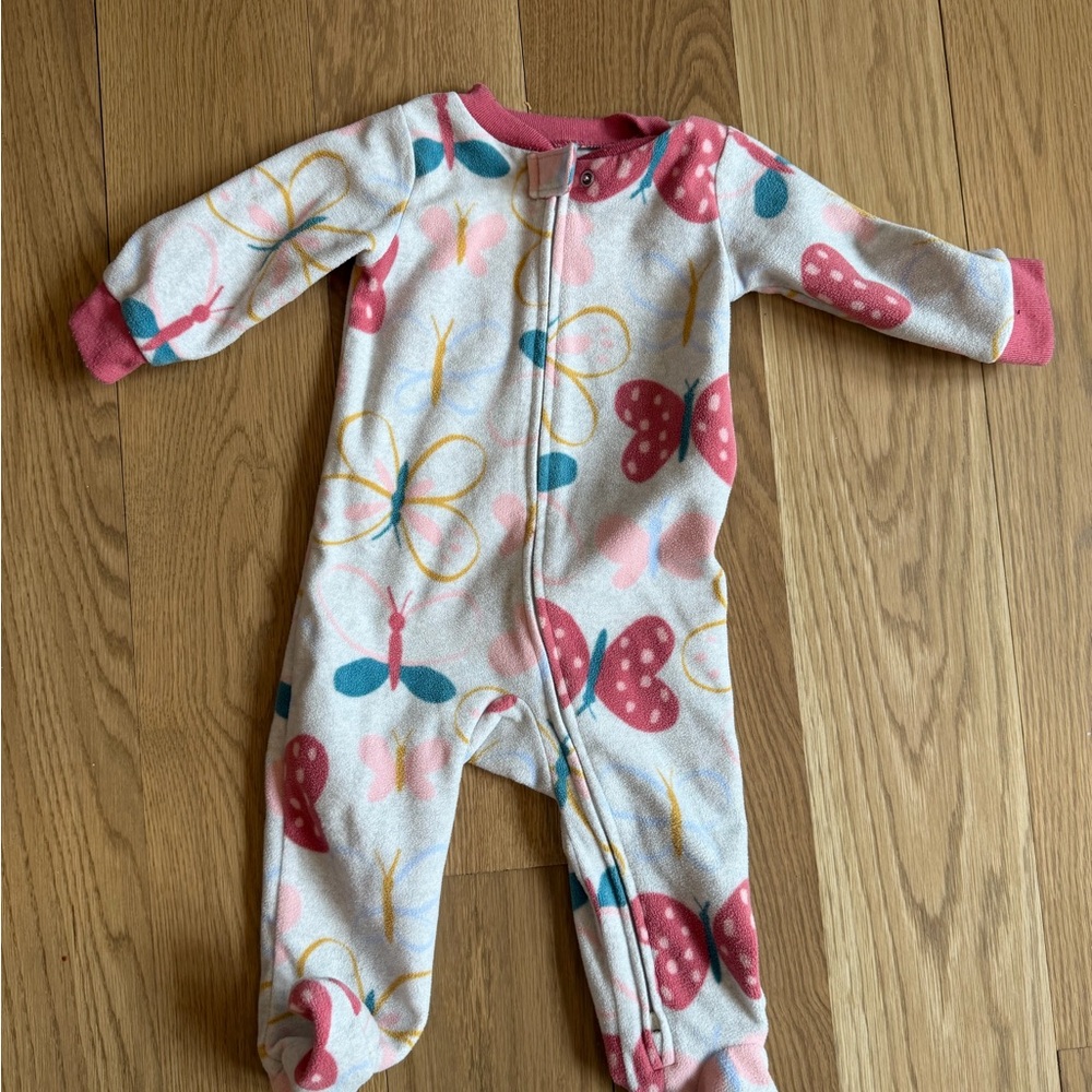 Carter's Pink and Blue Butterfly Footie